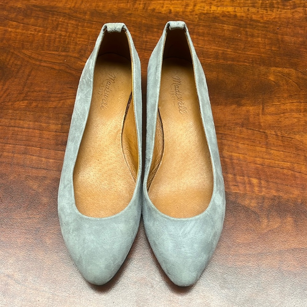 Madewell Gray Suede Wedge Flats